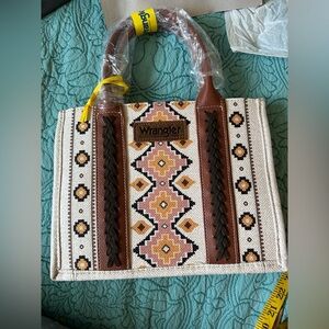 Wrangler Women's Cream and Brown Patterned Mini Tote 2Way
